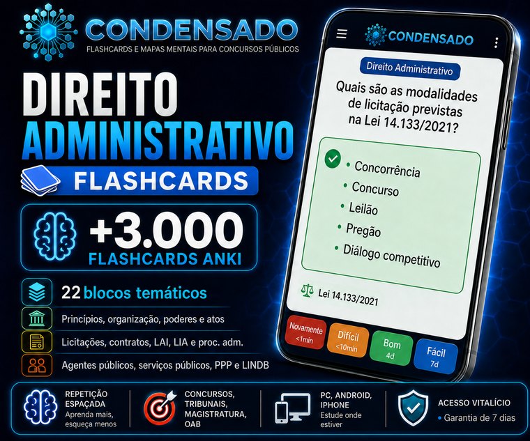 Deck de flashcards de Direito Administrativo